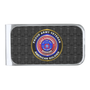 82nd Airborne Division Veteran Silver Finish Money Clip