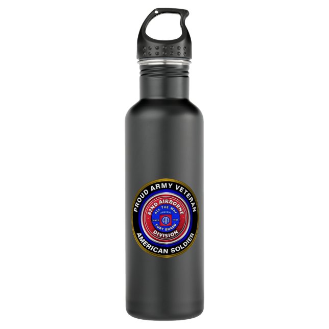 82nd Airborne Division Veteran Stainless Steel Water Bottle (Front)