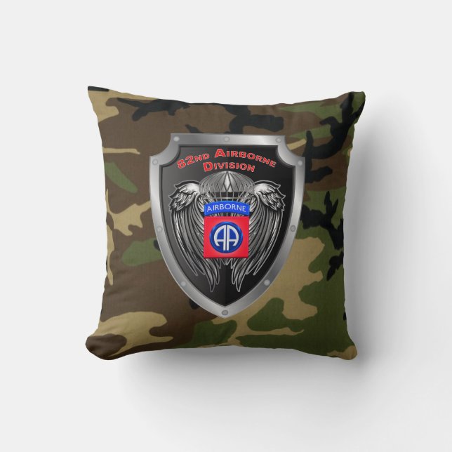 82nd Airborne Division Veteran Throw Pillow (Front)