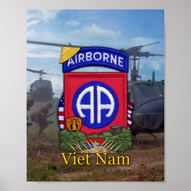 82nd Airborne Division Vietnam War Patch Print (Front)