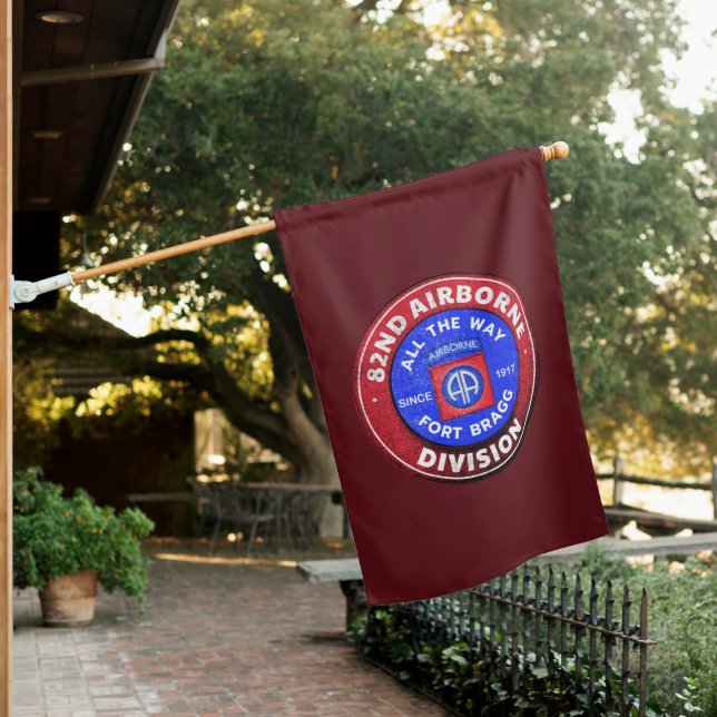 82nd Airborne Division Vintage House Flag (In SItu)