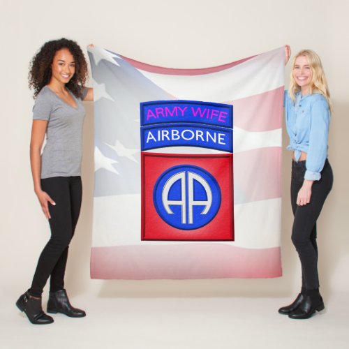 82nd Airborne Division Wife Fleece Blanket