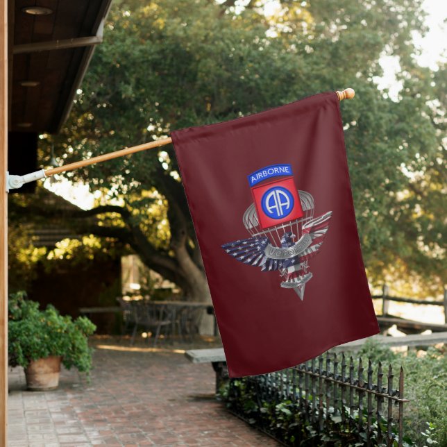 82nd Airborne Division Winged Eagle  House Flag (In SItu)