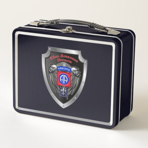 82nd Airborne Division Winged Shield Metal Lunch Box