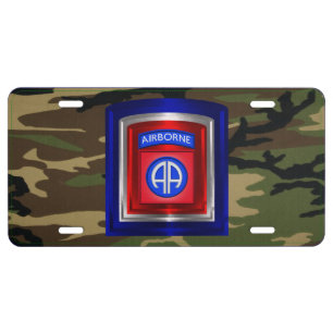 82nd Airborne Division Woodland Camouflage License Plate