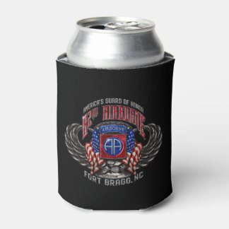 82nd Airborne Fort Bragg Black Can Cooler