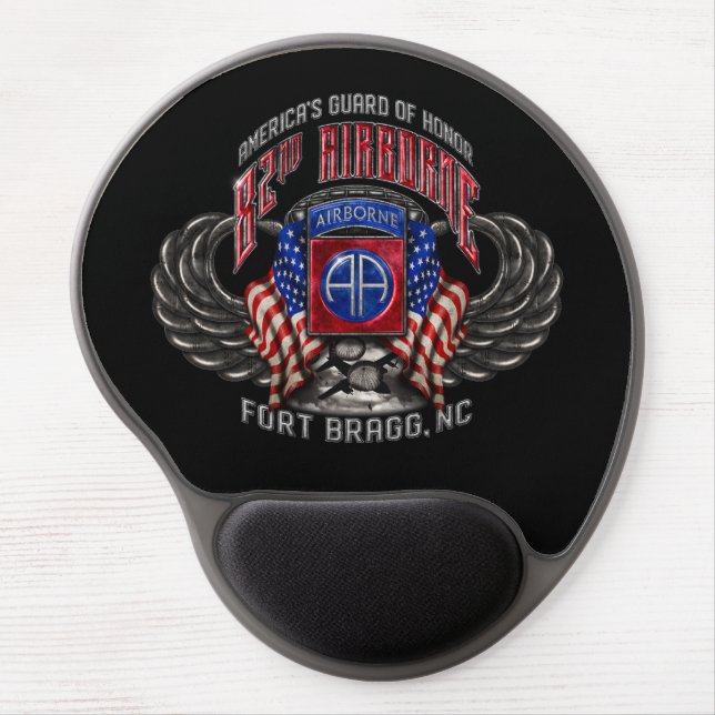 82nd Airborne Fort Bragg Black Gel Mousepad (Front)