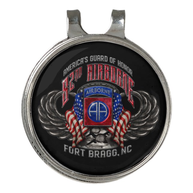 82nd Airborne Fort Bragg Golf Hat Clip (Front)