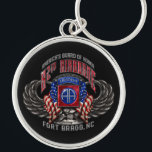 82nd Airborne Fort Bragg Keychain<br><div class="desc">Show military pride and patriotism with this remarkably distinctive,  highly detailed rendition of the iconic insignia of the 82nd Airborne Division. Available only on Zazzle!</div>