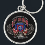 82nd Airborne Fort Bragg Keychain<br><div class="desc">Show military pride and patriotism with this remarkably distinctive,  highly detailed rendition of the iconic insignia of the 82nd Airborne Division. Available only on Zazzle!</div>