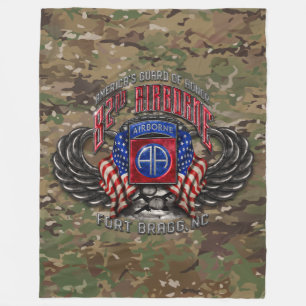 82nd Airborne Ft. Bragg Camo Fleece Blanket