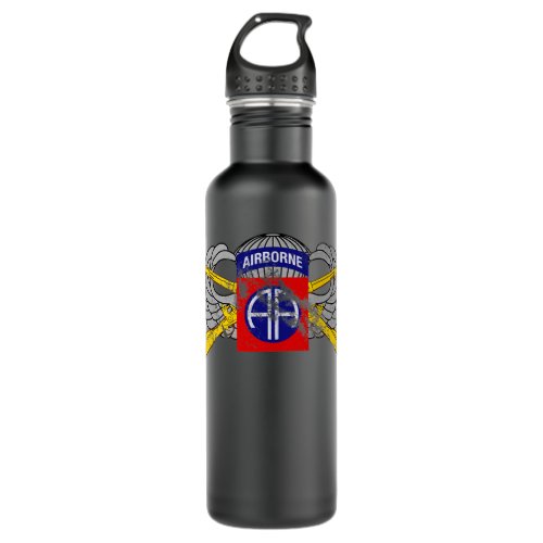 82nd Airborne Infantry Rifles and Parachutist Wing Stainless Steel Water Bottle