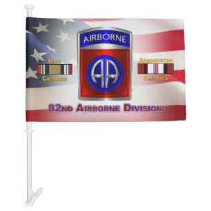 82nd Airborne Iraq & Afghanistan Veteran Car Flag