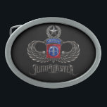 82nd Airborne Jumpmaster Belt Buckle<br><div class="desc">Show military pride with this remarkably distinctive,  highly detailed rendition of the iconic insignia of the 82nd Airborne Division and Jumpmaster wings. Available only on Zazzle!</div>