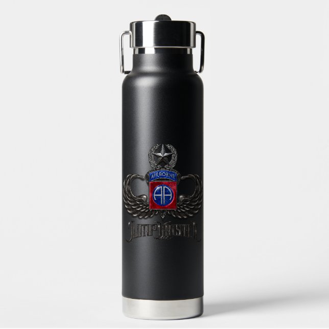 82nd Airborne Jumpmaster Black 25 oz Bottle (Front)