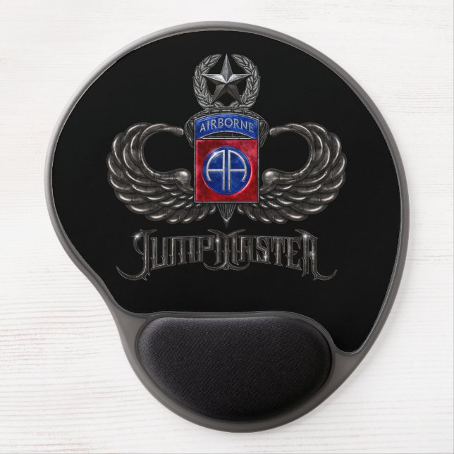 82nd Airborne Jumpmaster Black Gel Mousepad (Front)