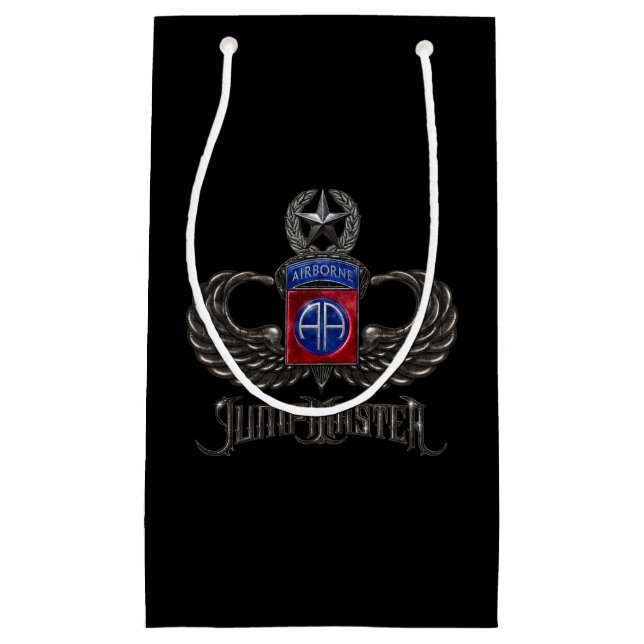 82nd Airborne Jumpmaster Black Small Gift Bag (Front)