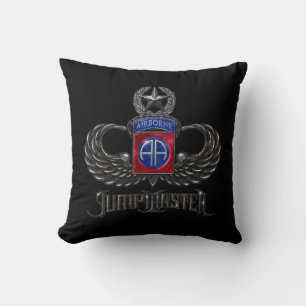 82nd Airborne Jumpmaster Black Throw Pillow