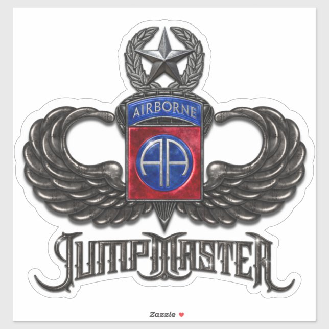 82nd Airborne Jumpmaster Custom-Cut Vinyl Sticker (Sheet)