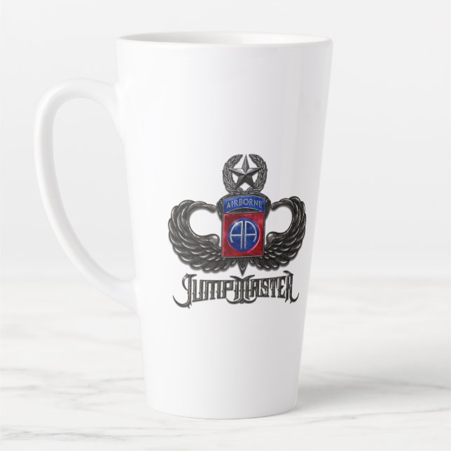 82nd Airborne Jumpmaster White Latte Mug (Left)