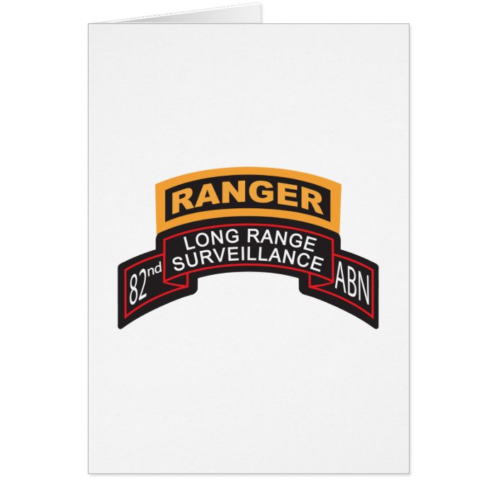 82nd Airborne LRS Scroll, Ranger Tab Greeting Card