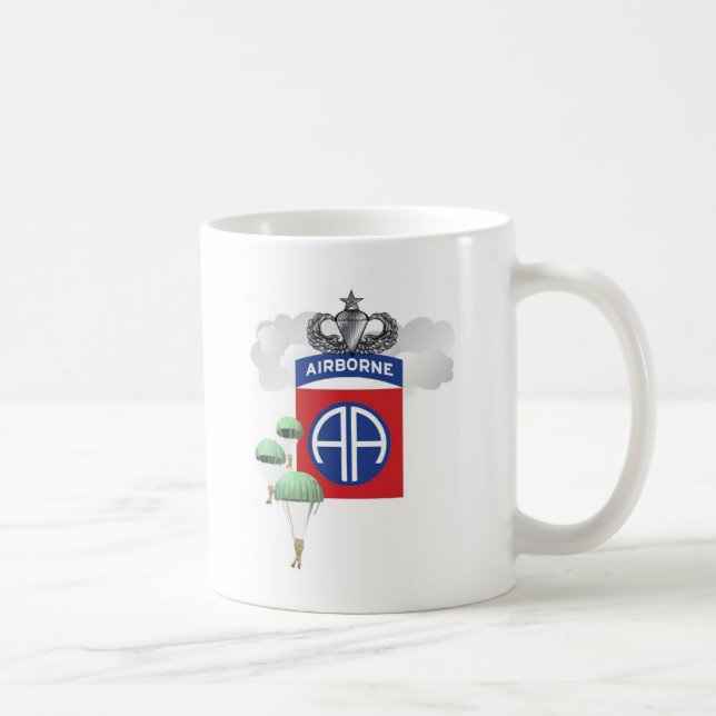 82nd Airborne, Paratroopers, Senior Jump Wings Coffee Mug (Right)