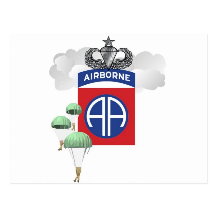 82nd Airborne, Paratroopers, Senior Jump Wings Postcard