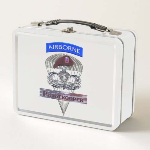 82nd Airborne Senior Jumper with American Flag Metal Lunch Box