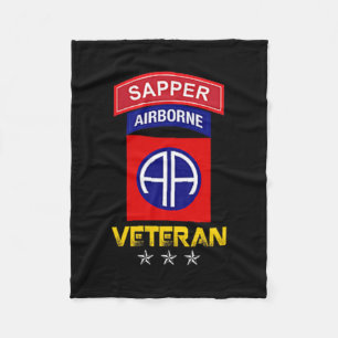 82nd Airborne Shirt - 82nd Airborne Sapper Veteran Fleece Blanket