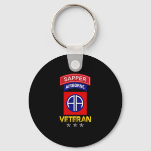 82nd Airborne Shirt - 82nd Airborne Sapper Veteran Keychain