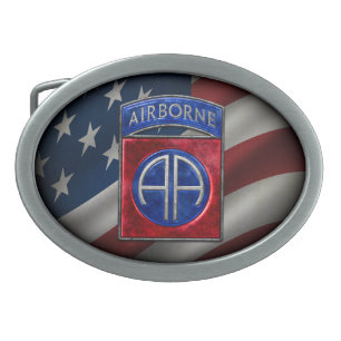 82nd Airborne US Flag Belt Buckle