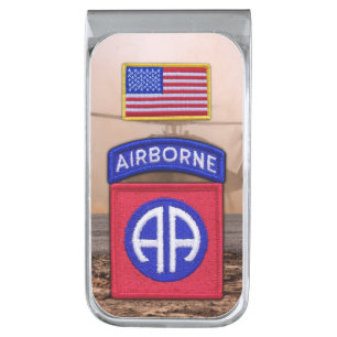 82nd airborne veterans vets fort bragg silver finish money clip
