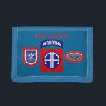 82ND AIRBORNE WALLET<br><div class="desc">82ND AIRBORNE WALLET WITH SSI, FLASH/DUI AND JUMP WINGS/OVAL DESIGN.</div>