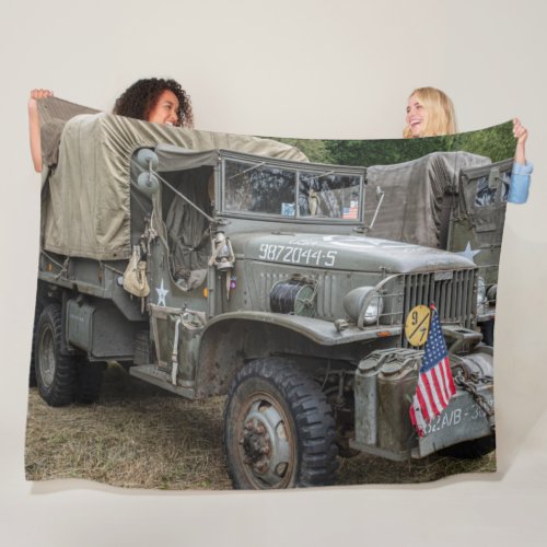 82nd AIRBORNE WW II TRUCK Fleece Blanket