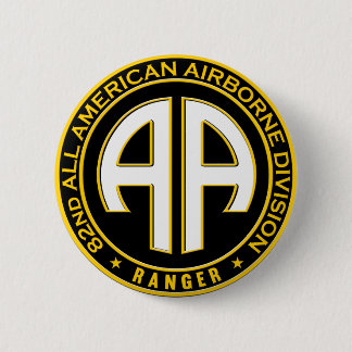 82nd All American Airborne Ranger Casual Patch Pinback Button