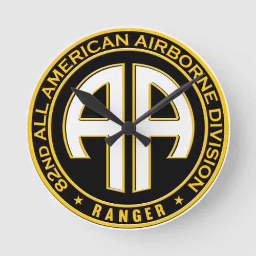 82nd All American Airborne Ranger Casual Patch Round Clock