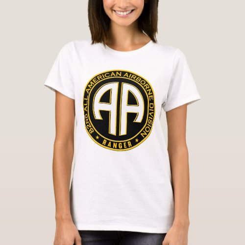 82nd All American Airborne Ranger Casual Patch T_Shirt
