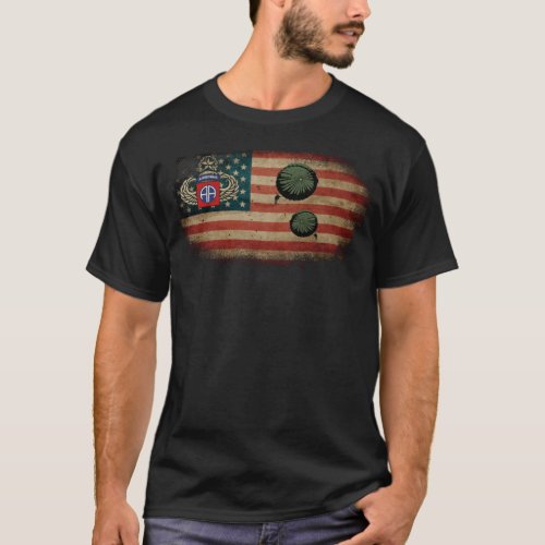 82nd Army Airborne Division Flag Tshirt Veterans  T_Shirt