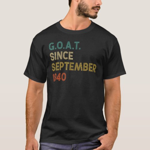82nd Birthday 82 Years Old Goat Since September 19 T_Shirt