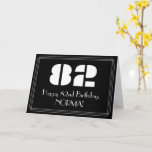 [ Thumbnail: 82nd Birthday: Art Deco Inspired Look "82" & Name Card ]