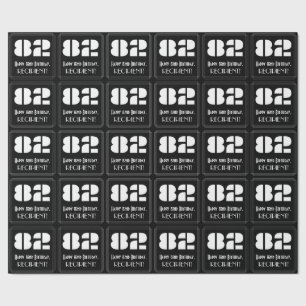 82nd Birthday: Art Deco Inspired Look "82" & Name Wrapping Paper