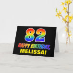 [ Thumbnail: 82nd Birthday: Bold, Fun, Simple, Rainbow 82 Card ]