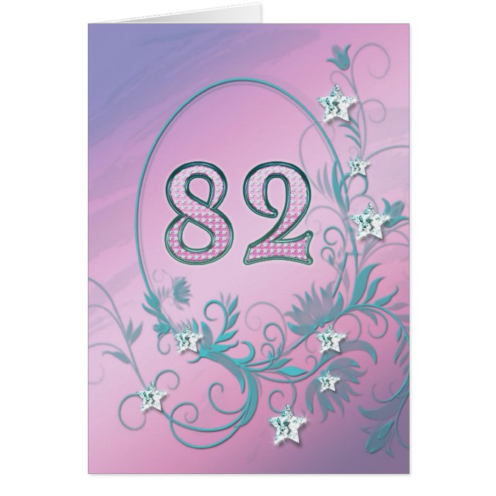 82nd Birthday card with diamond stars