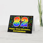 [ Thumbnail: 82nd Birthday: Colorful Music Symbols & Rainbow 82 Card ]
