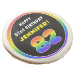 [ Thumbnail: 82nd Birthday: Colorful Rainbow # 82, Custom Name ]