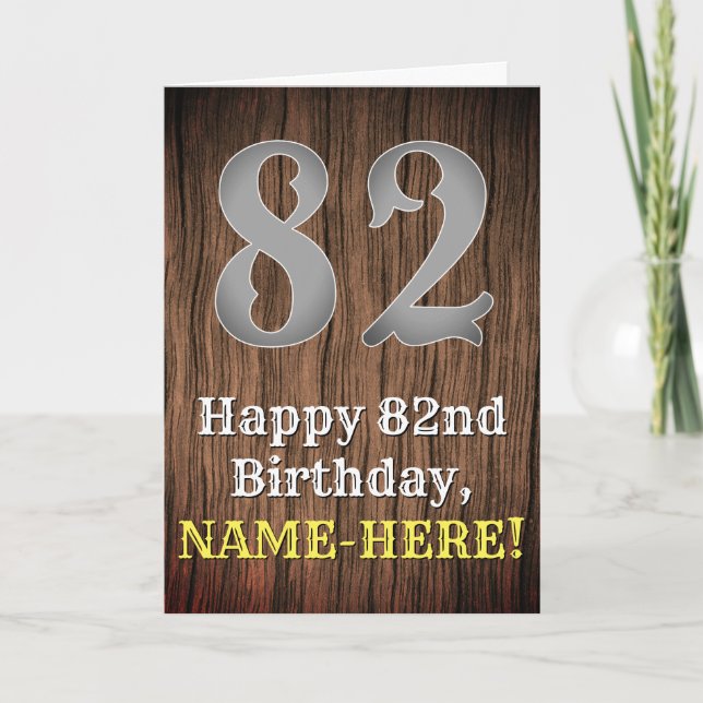 82nd Birthday: Country Western Inspired Look, Name Card (Front)
