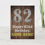 [ Thumbnail: 82nd Birthday: Country Western Inspired Look, Name Card ]