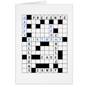 82nd Birthday, Crossword Puzzle Cards