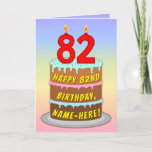 [ Thumbnail: 82nd Birthday — Fun Cake & Candles, W/ Custom Name Card ]
