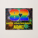 [ Thumbnail: 82nd Birthday: Fun, Colorful Celebratory Fireworks Jigsaw Puzzle ]